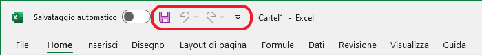 barra di accesso rapido