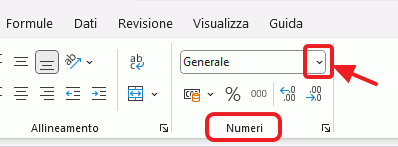 menu formato numero