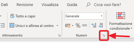 pulsantino apri formato celle