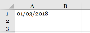 data inserita nella cella A1