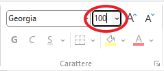 dimensione carattere 100