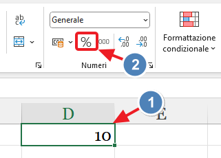 appliccare lapercentuale