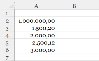 cifre con puntino separatore delle migliaia