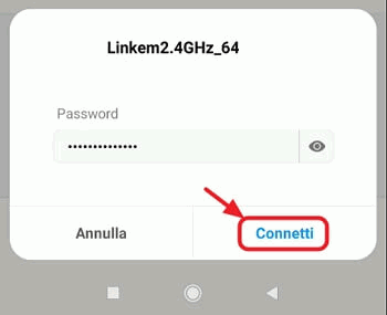 inserimento password wifi