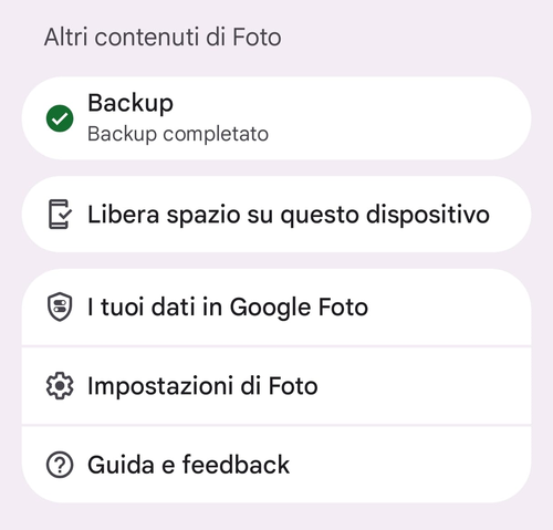 Libera spazio Google Foto