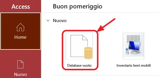 database vuoto