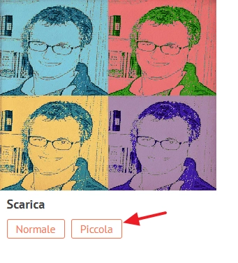 anteprima pop art e pulsanti download normale piccola