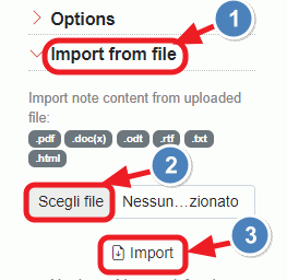 importa file