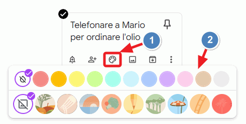 colora la nota