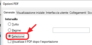 opzione da selezione
