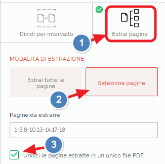 estrarre singole pagine