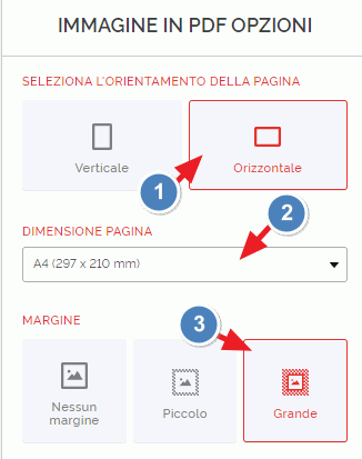 opzioni immagini in pdf