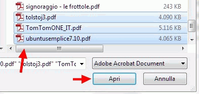 seleziona più file