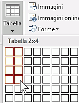tabella di quattro righe per due colonne