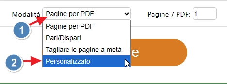 personalizzare il taglio delle pagine PDF24