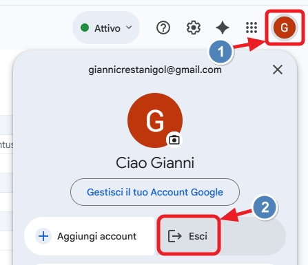 Esci da Google
