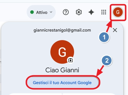 Gestisci account Google