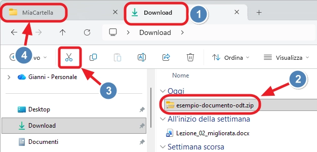 spostare file da download