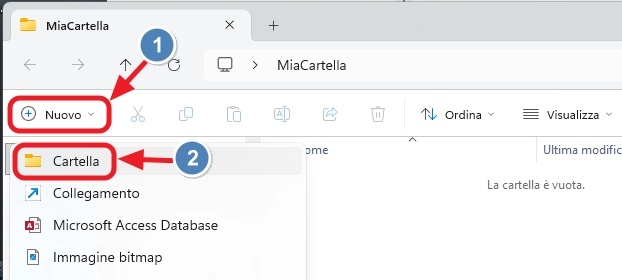creare nuova cartella