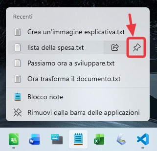Fissare una voce