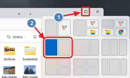Layout di aggancio in Windows 11